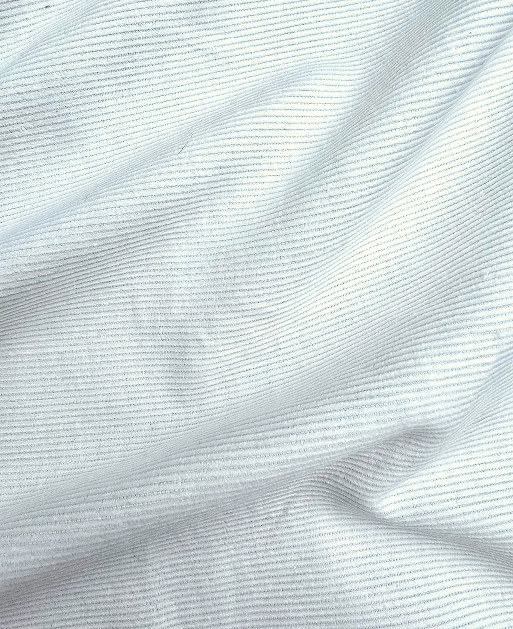 Esker corduroy hemp fabric texture detail in ivory