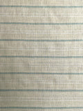 Textured Dune hemp fabric with horizontal stripes in beige and blue