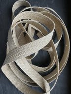 Herringbone hemp webbing braid in natural