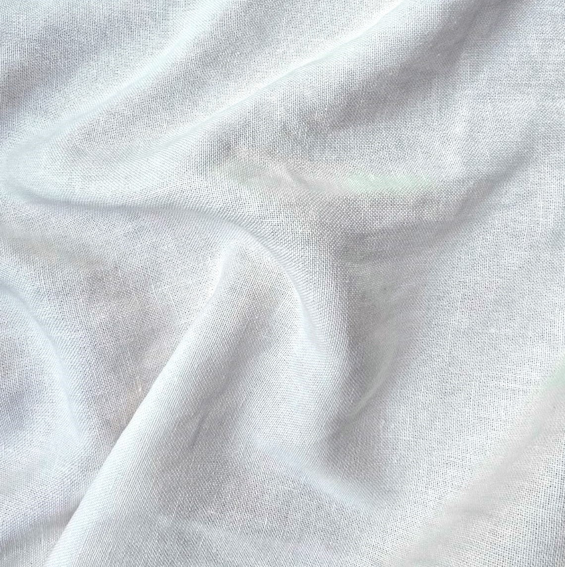 Close-up of Linden white hemp fabric with subtle texture