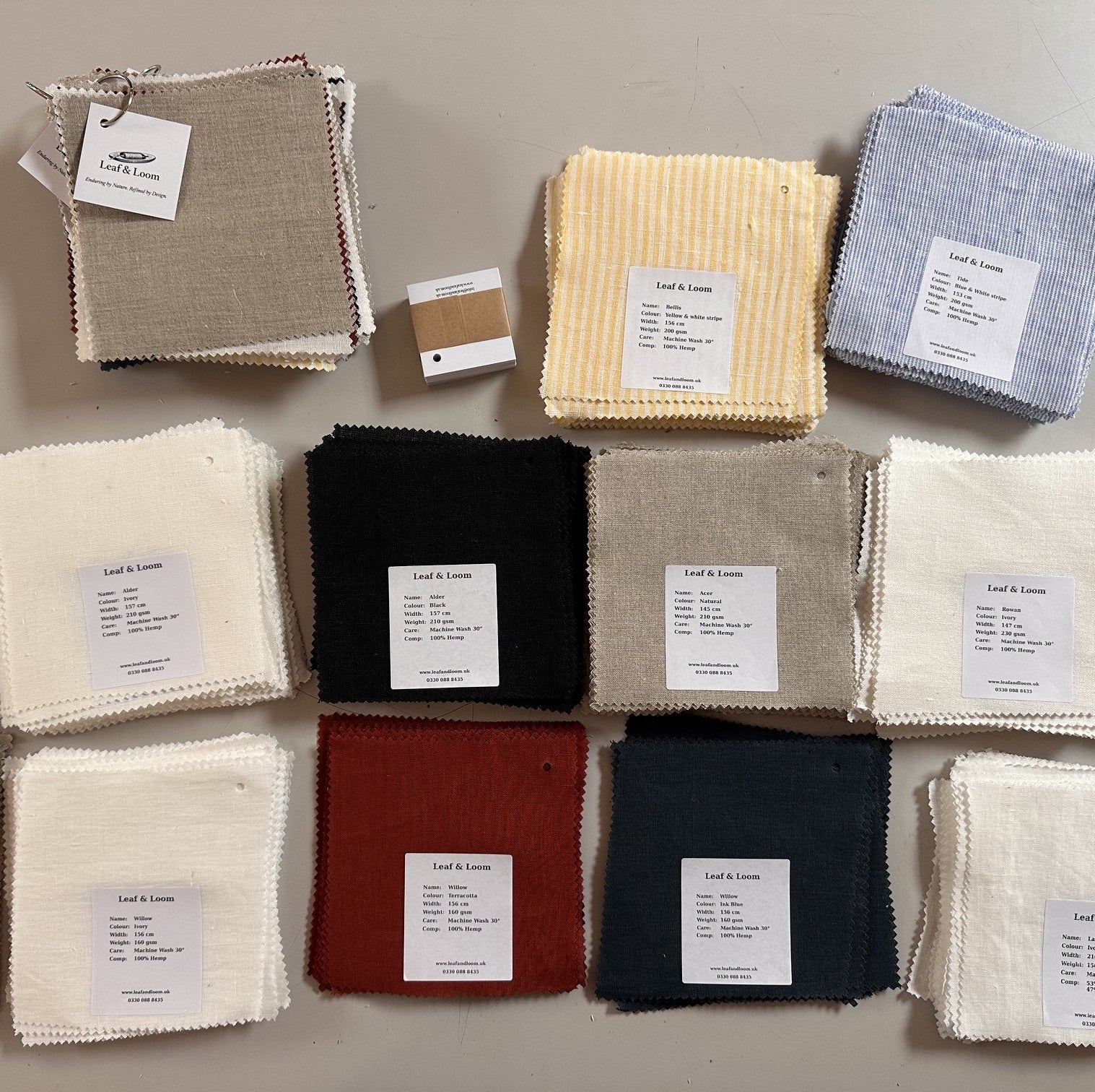 Hemp Fabric Sample Swatch Sets